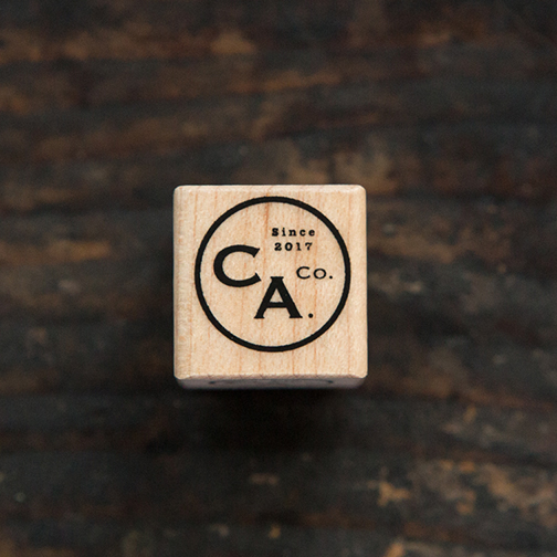 Vintage CA Logo D Maple Wood Stamp